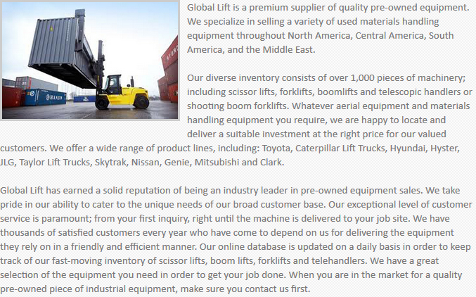 Global Lift Equipment Los Angeles